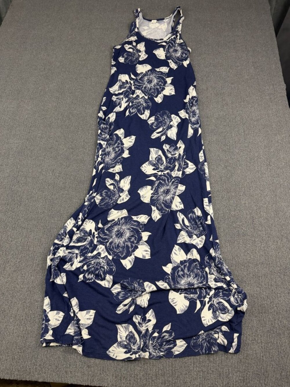 Old Navy Womens Navy Blue & White Floral Maxi Dress Sleeveless Size S